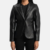 Aurelia Casual Suit Style Women’s Leather Blazer Jacket