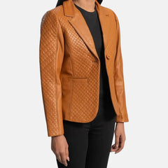 Aurelia Casual Suit Style Women’s Leather Blazer Jacket