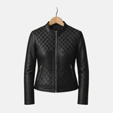 Leather Slim Fit Quilted Jacket Women