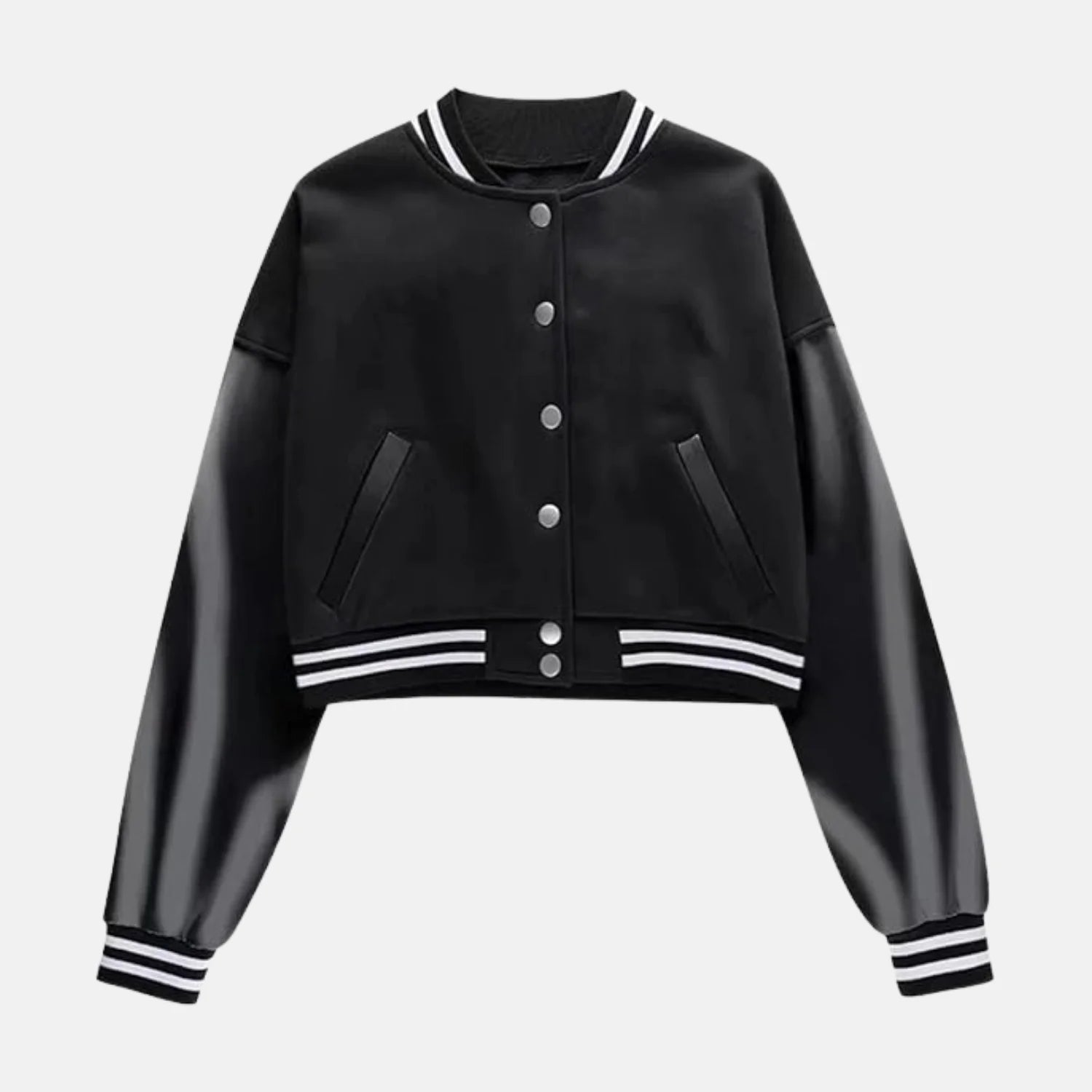 Womens Crop Bomber Vintage Y2k Streetwear Varsity Jacket Women