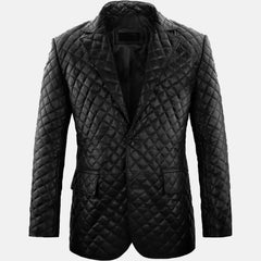 black blazer | men leather blazer