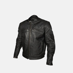 Cafe Racer Leather Biker Jacket