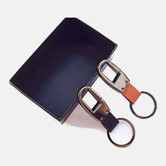 Callista real leather keychain for men black and brown