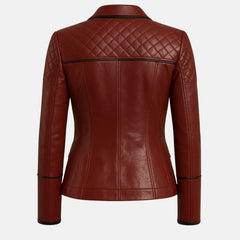 Quilted Lining Leather Jacket For Women