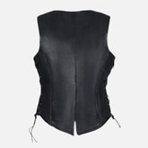 Dominique Concealed Carry Women’s Leather Vest Side Laced Finish