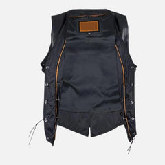 Dominique Concealed Carry Women’s Leather Vest Side Laced Finish