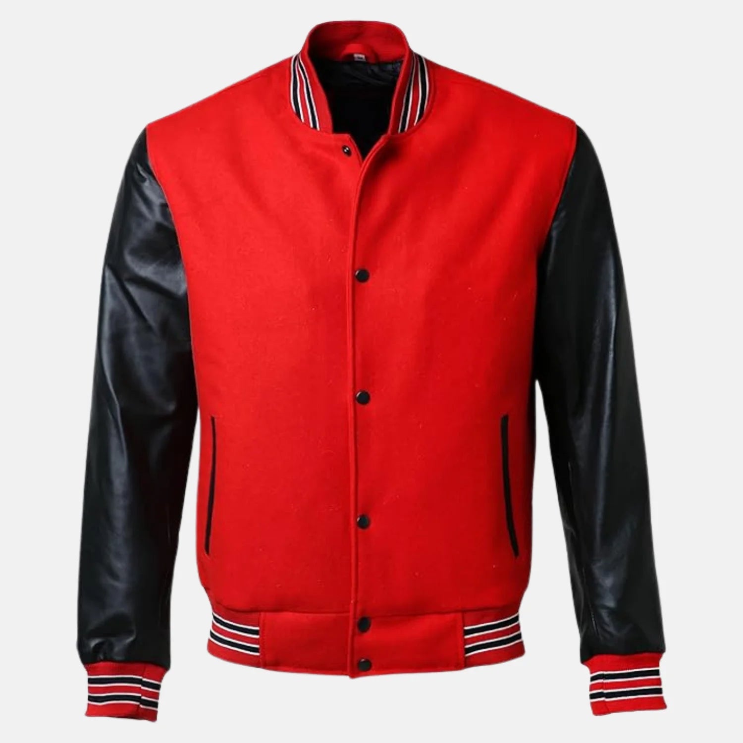 Red And Black Jacket Men's Varsity Jacket