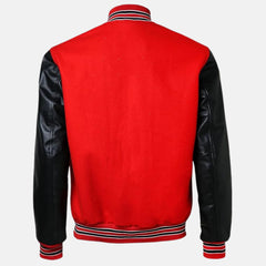 Red And Black Jacket Men's Varsity Jacket