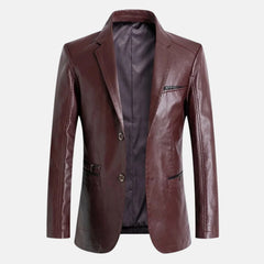 Fioren Casual Style Men Leather Blazer