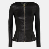 Geneva Peplum Style Women Leather Biker Jacket