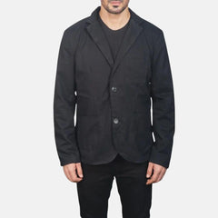 Harvono Slim Fit Men’s Leather Blazer