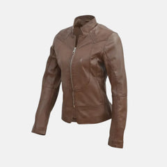 Isolde Women’s Mandarin Collar Biker Jacket