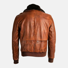 Fur Collar Coat Leather Flight Bomber Jacket