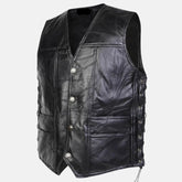 Classic Club Style Leather Biker Vest for Men