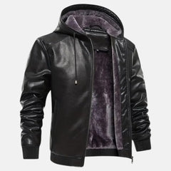 Lined Leather Motorcycle Bomber Jacket