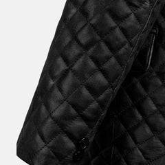 Diamond Pattern Quilted Leather Jacket