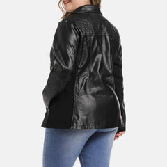 quilted black leather jacket