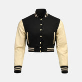 Cropped Baseball Long Sleeve Varsity Jacket Women