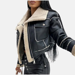 Bomber Sherpa-Lined Aviator Jacket Women
