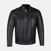Phantom Streetwear Leather Biker Jacket with Utility Pockets