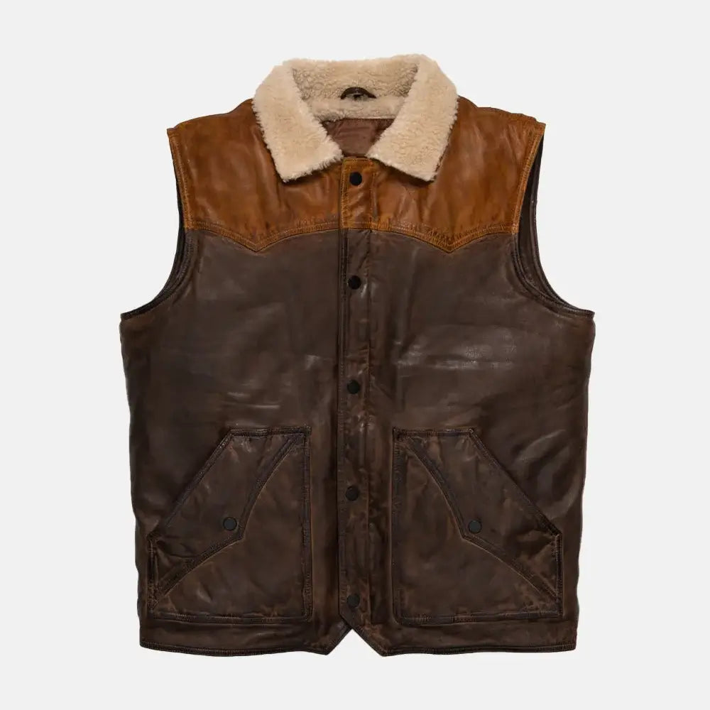 puffer vest | leather vest