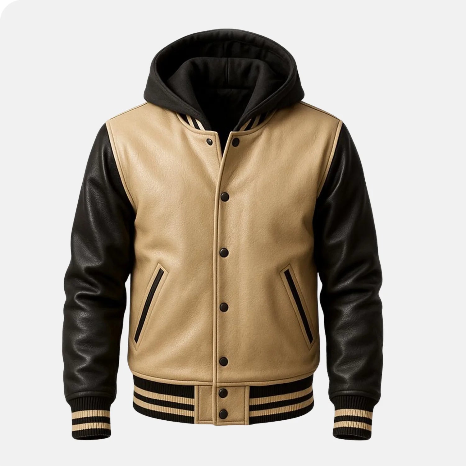 Removable Hood Men's Varsity Jacket