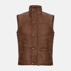 Puffer Padded Men's Leather Vest
