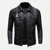 Titan Turn Down Collar Men Biker Jacket