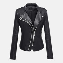 Vanessa Women’s Leather Moto Biker Short Coat Jacket