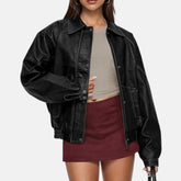 Vanessa Zipper Women’s Leather Bomber Jacket
