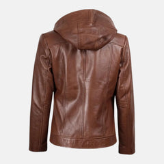 Hooded Leather Jacket for Women Trendy Fall Fashion