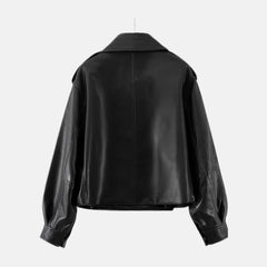Vivica Women’s Black Oversized Asymmetrical Biker Jacket