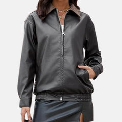 oversized leather jacket womens