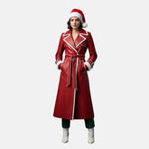 Christmas Leather Trench Coat Wome