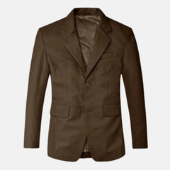 Zovanni Slim Fit Stylish Men's Brown Leather Blazer