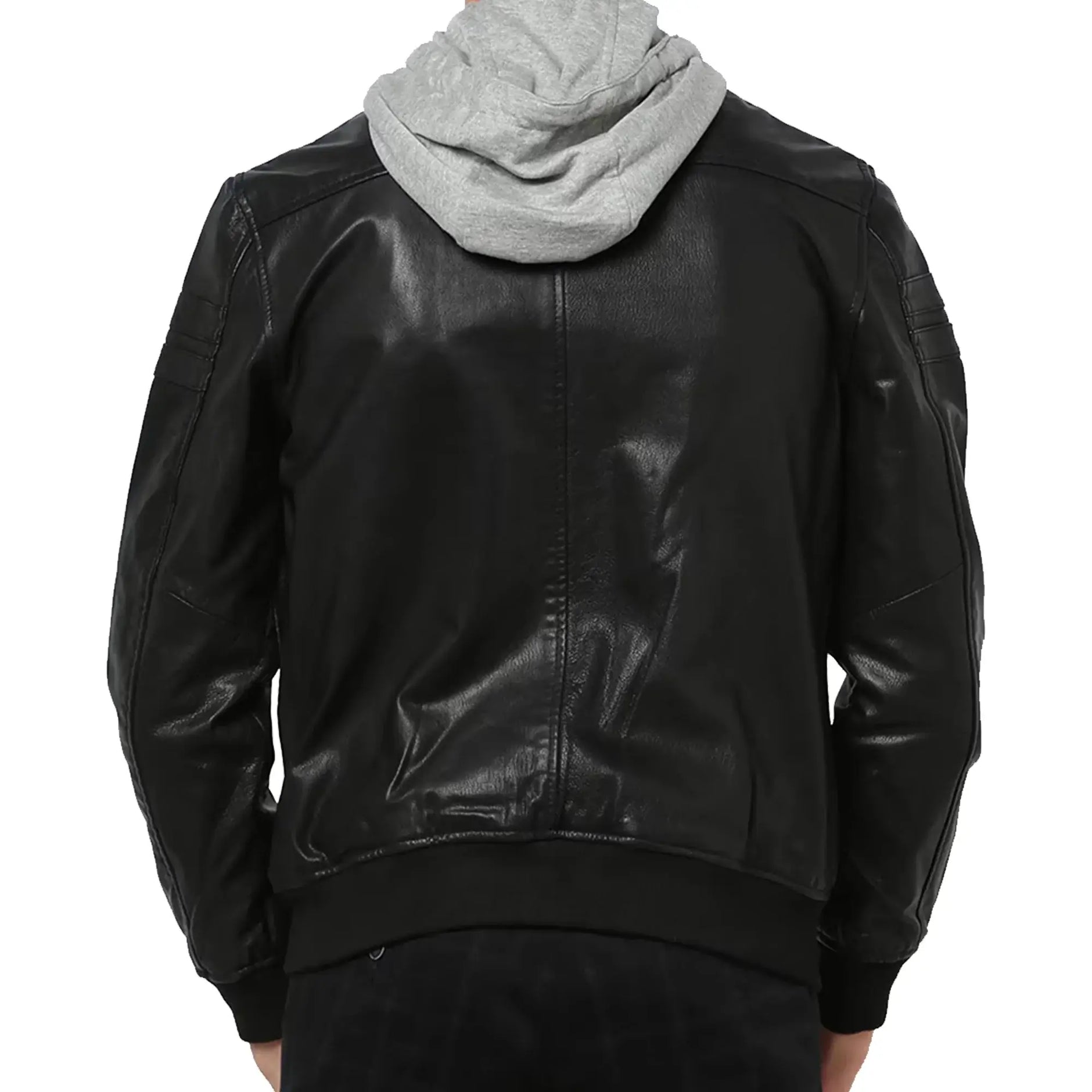 LAST NEST ✴︎ HOODED LEATHER FLIGHT JACKET HOODIES
