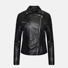 Hellfire Chic Leather Biker Jacket Women