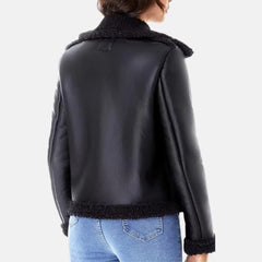  Fur Lined Coat Sherpa Aviator Jacket Women