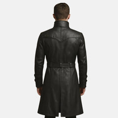 Nightborn Gothic Leather Trench Coat Men