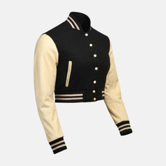 black crop varsity jacket​