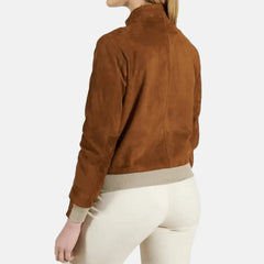 Skyward City Leather Bomber Jacket Women