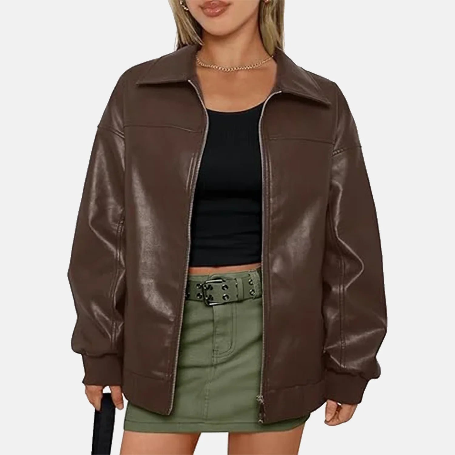 Stylish Leather Bomber Jacket for Women | Order Now