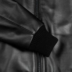 Valkyrie Vanguard Leather Bomber Jacket for Men | Black