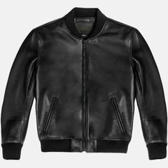 Valkyrie Vanguard Leather Bomber Jacket for Men | Black