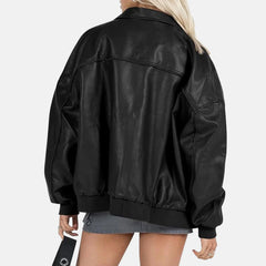 Aurorae Leather Bomber Jacket for Women | Order Now